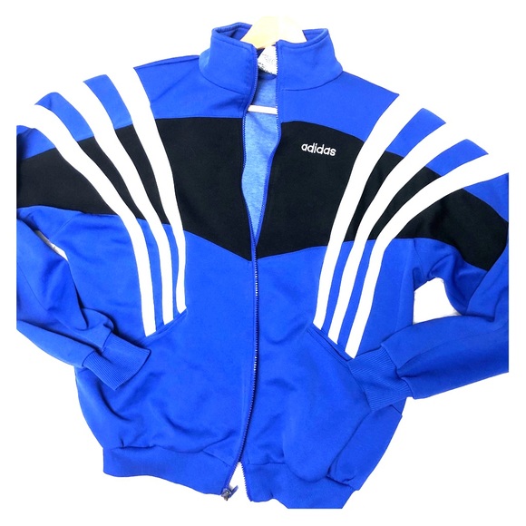 adidas Other - Adidas vintage 3 stripe blue zip up track jacket M